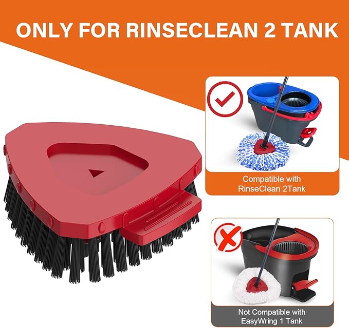 2 Pack Upgraded Spin Mop Replace Scrub Mop Brush Compatible
