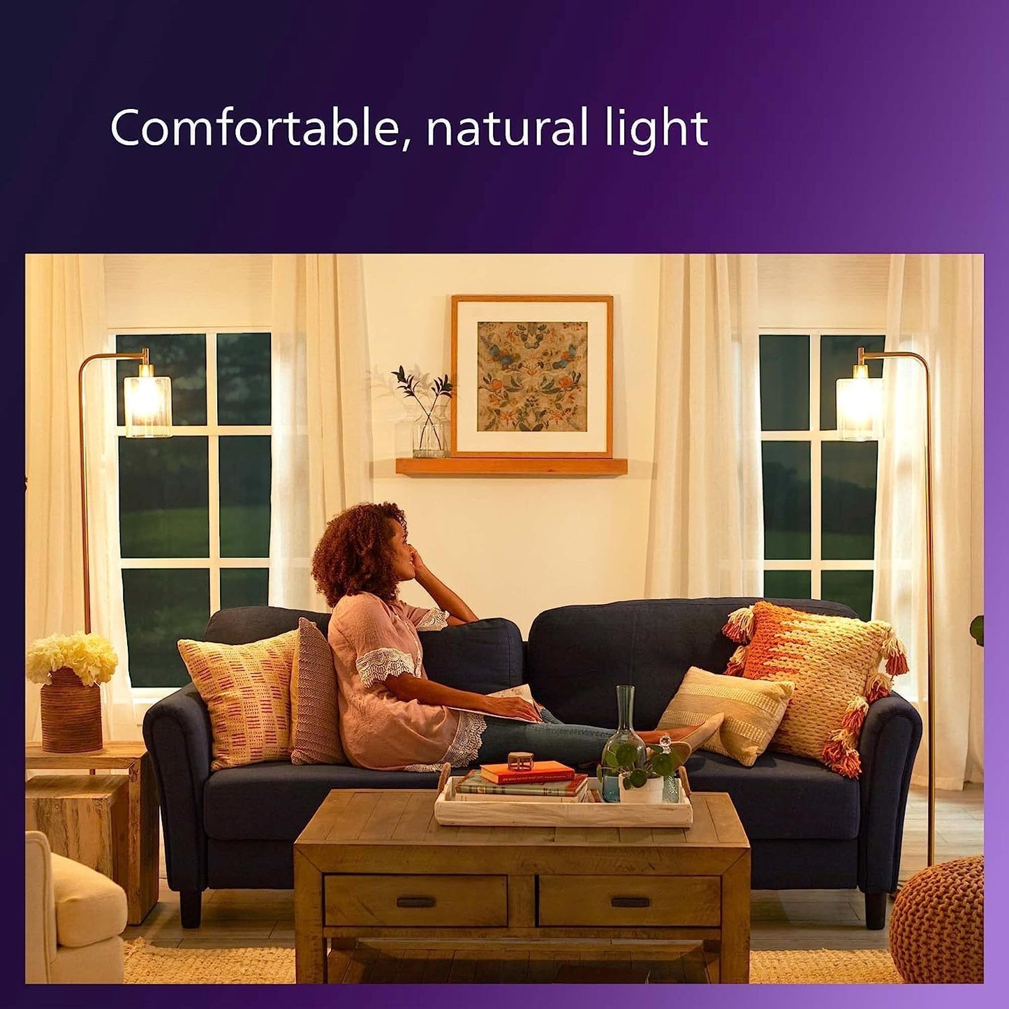 PHILIPS LED 75W A19 4-Pack Ultra Definition Daylight (5000K) 1100 Lumen (9W = 75W) Dimmable Frosted Flicker-Free Light Bulbs