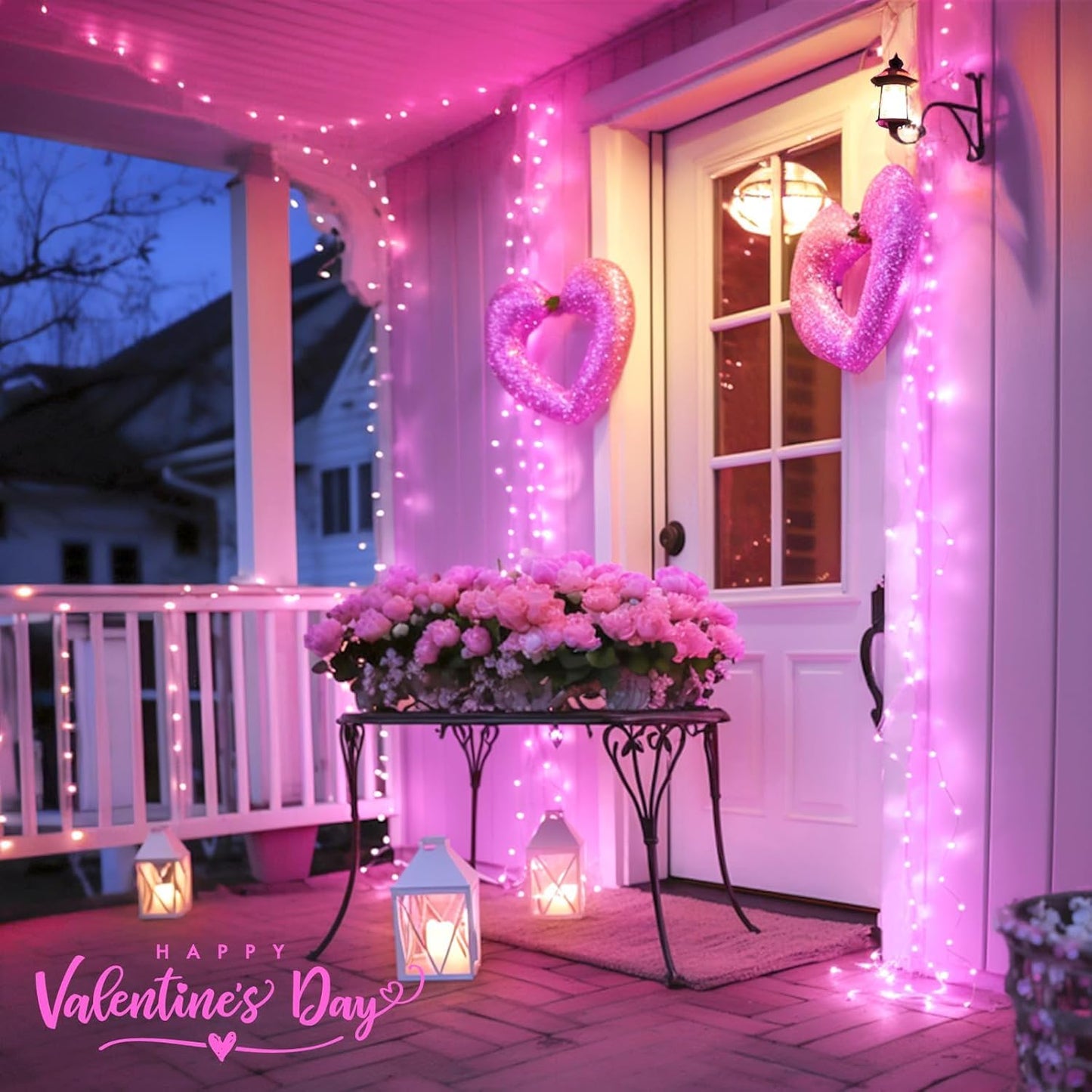 JMEXSUSS 66 Ft Connectable Pink Lights for Room Decor, 200 LED Pink String Fairy Christmas Lights Clear Wire Plug in for Bedroom Indoor Outdoor Girl's Room Home Anniversary Birthday