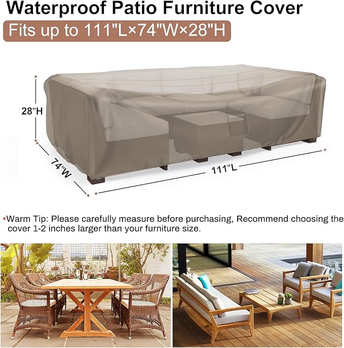 Mrrihand Heavy Duty Patio Furniture Covers, Outdoor Furniture Covers Waterproof
