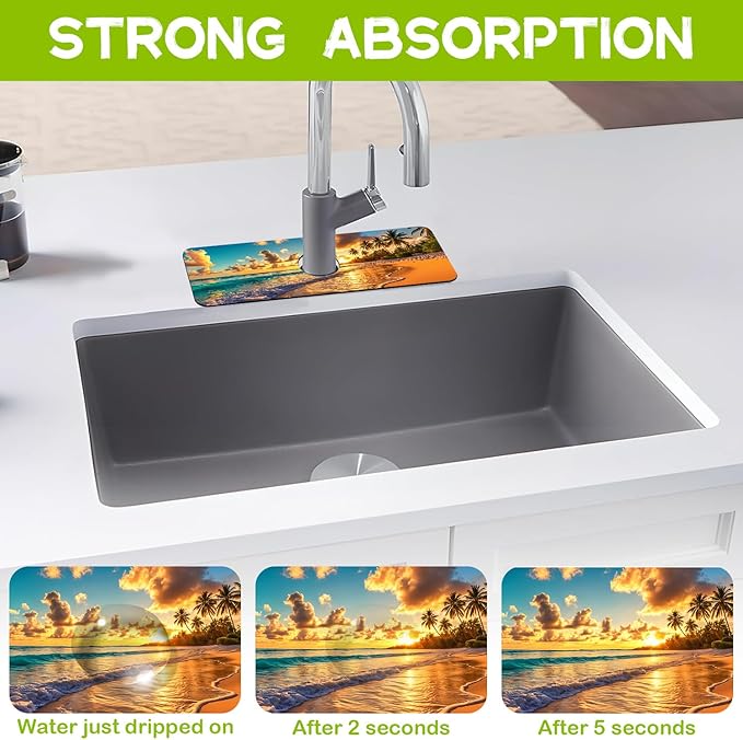 Kitchen Sink Splash Guard Faucet Mat Super Absorbent Fast Drying Mat Guard