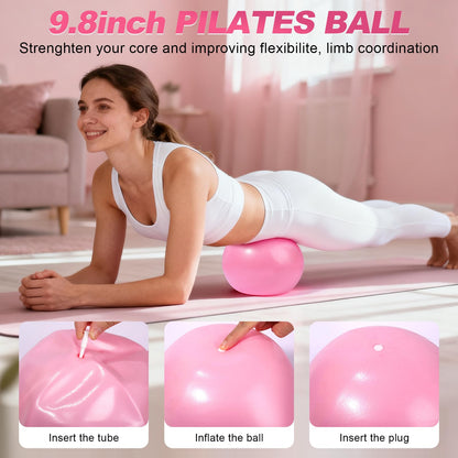 Pilates Kit 14 Pcs, Pilates Essentials Kit for Women, Pilates Equipment for Home with Yoga Circle Ball Ring, 5 Resistance Bands,Pedal Puller Resistance Band,Anti-Slip Socks for Starter Set Accessories