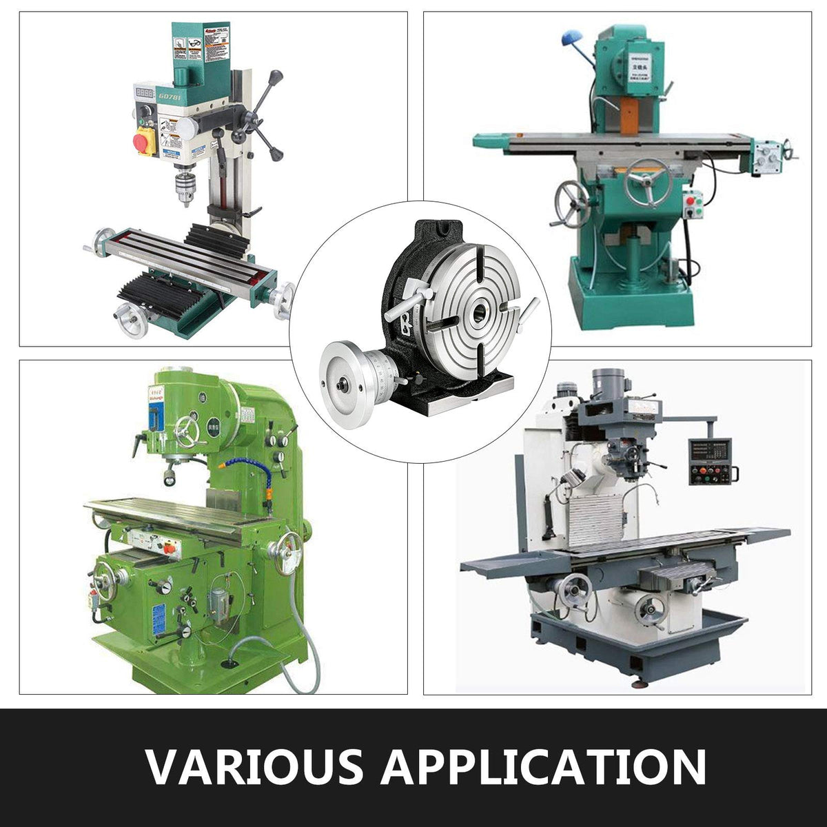 Mophorn Rotary Table 8Inch Horizontal Vertical HV8 Precision 3MT Milling Drilling Machine Vernier Reading Milling Drilling Boring