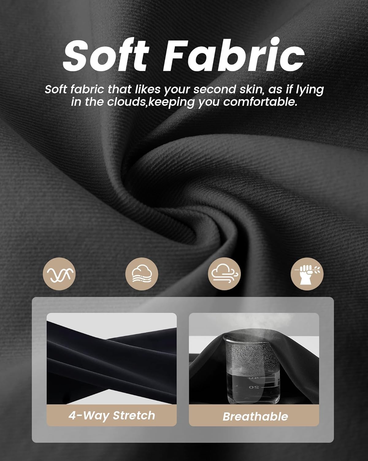 NexiEpoch 4 Pack Leggings for Women - High Waisted Tummy Control Soft Black Capri Yoga Pants with Pockets for Workout