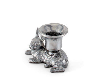 Arthur Court Aluminum Metal Easter Bunny Rabbit Candle Holder/Taper Candlestick - Perfect for Outdoor Table or Easter décor 2.25 inch Tall x 3.5 inch Wide