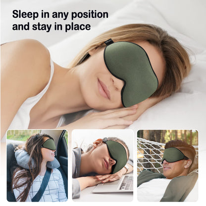 LitBear Sleep Mask for Side Sleeper Women Men, Eye Mask for Sleeping Light Blocking, 3D Contoured Cup Sleeping Mask, Soft Breathable Sleep Eye Mask with Adjustable Elastic Strap for Travel