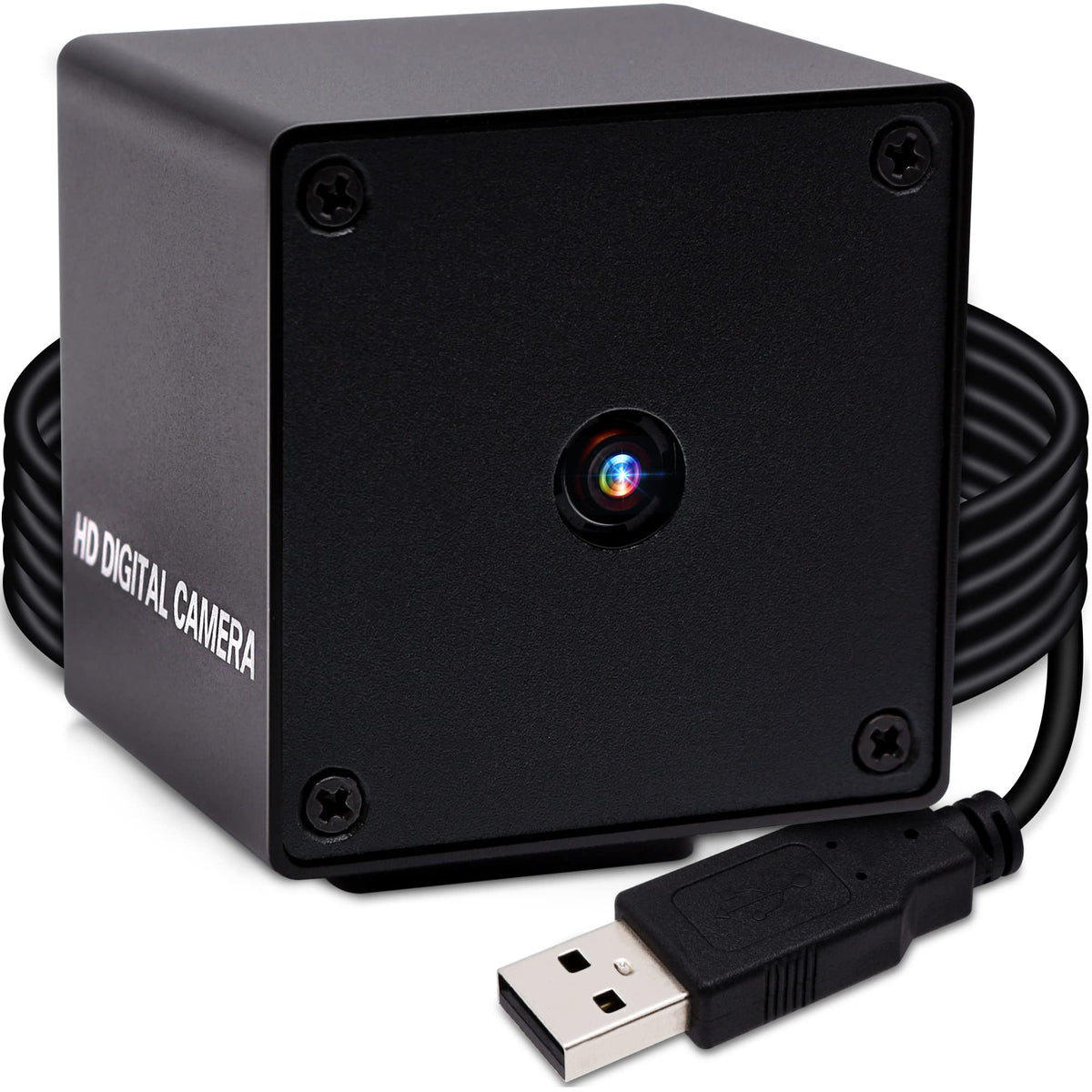 ELP 48MP Autofocus USB Camera with Metal Case for Computer Wide Angle 70degree No Distortion Lens Webcam Mini UVC USB2.0 PC Camera CCTV Video Industrial Lightburn Camera for Raspberry pi Jetson Nano
