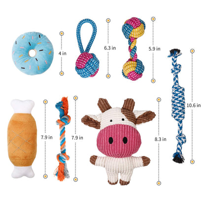 Toozey Dog Toys - 7 Pack Puppy Toys from 8 Weeks Small Dog - Interactive Chew Rope Toys, Non-Toxic Natural Cotton, Relieves Boredom