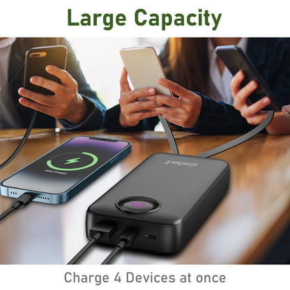 Portable Charger 20000mAh，22.5W Fast Charging Power Bank, Cell Phone Replacement Battery with 5 Output 2 Input for iPhone 16/15 Plus/15 Pro Pro Max,Samsung Galaxy,and More(1 Pack,Pearl Black)