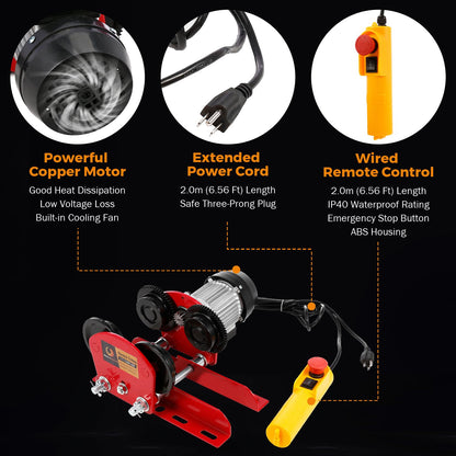 BEAMNOVA 1 Ton Electric I Beam Trollley for Hoist + Manual 4-Wheel I Beam Trolley for Hoist