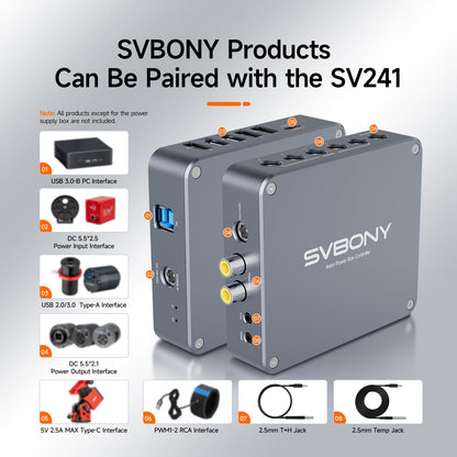 SVBONY SV535 APO Astro Camera Lens Bundle with SV241 Astronomical Telescope Power Management Box, Power Hub, Remote Control for Astronomy Equipment, F2.8 Telephoto Lens for Astrophotography