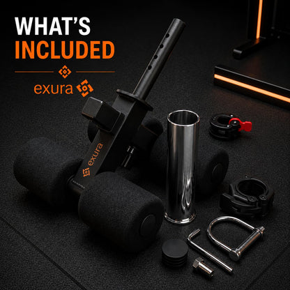 Exura Tib Bar Adjustable Tibialis Trainer for ATG & Knees Over Toes, Fits 1” and 2” Plates, Tibialis Bar for Shin, Ankle & Lower Leg Strength, Calf Raise & Leg Extension Workouts