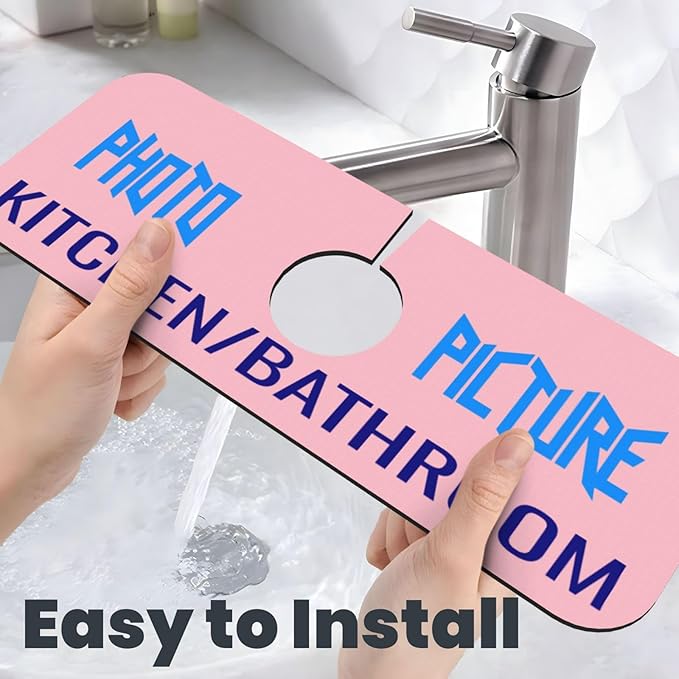 Kitchen Sink Splash Guard Faucet Mat Kitchen/Bathroom Photo DIY 15"x5.5"