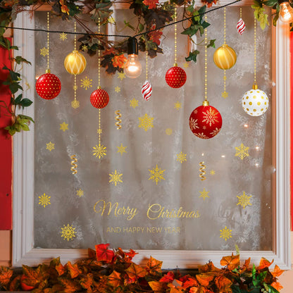 2 Sheets Christmas Wall Decals Christmas Light Bulb Wall Stickers Xmas Ball Foil Swirls Hanging Ceiling Decoration for Indoor Xmas Party Decoration Accessories