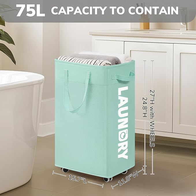 Goodpick Rolling Laundry Basket