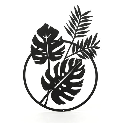 SonnTonn Metal Tropical Leaves Wall Art Decor, Indoor Home Wall Hanging Monstera Leaf Metal Sculpture Outdoor Garden Decor for Patio (7.87”x12.2” / 20x31cm)