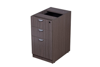 Boss Office Products 48" x 24" Desk with File Pedestal, Driftwood