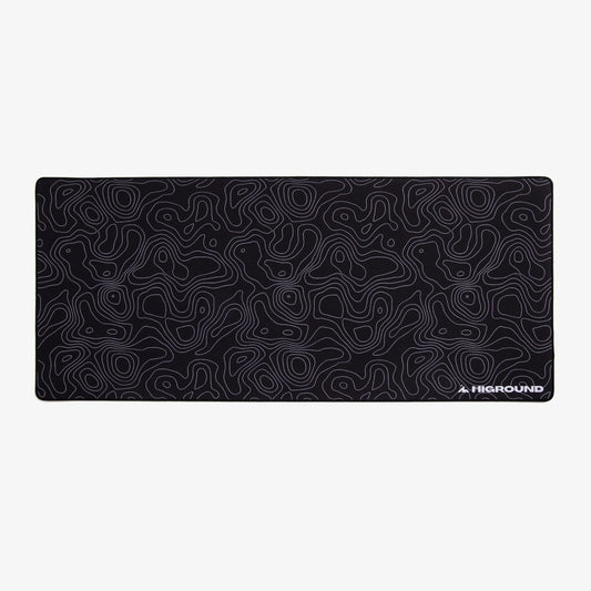 Higround BLACKICE XL Topograph Gaming Mousepad, Cool Medium Speed Desk Mousepad, Computer Mouse Mat, Flat Stitched Edge, Full Range of Motion, Non-Slip Rubber Base, Perfect for Gamers & Office Use