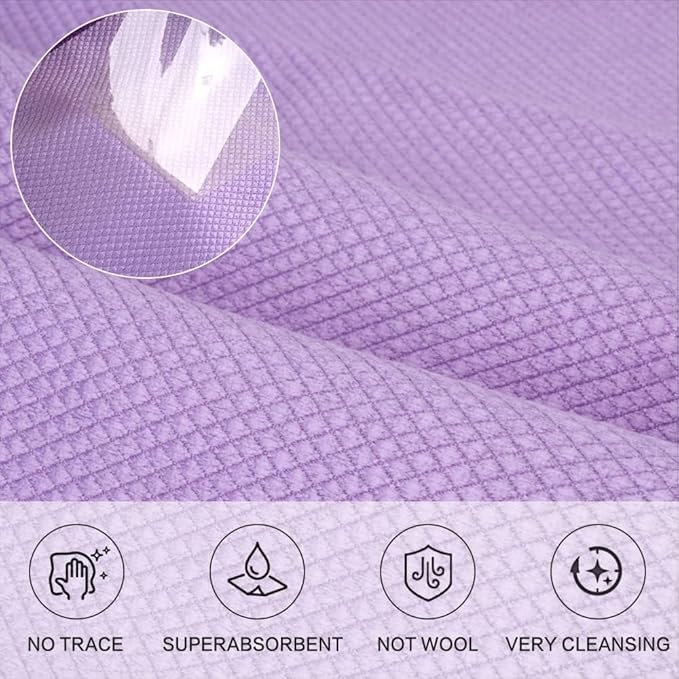 SINLAND Microfiber Glass Cleaning Cloth, Lint Free Cleaning Cloths