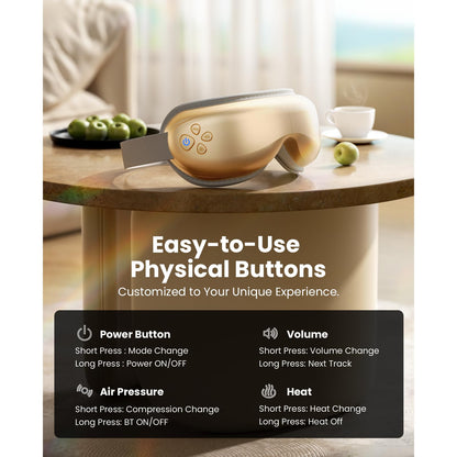 BOB AND BRAD Eye Massager FSA Eligible/HSA Eligible, EyeOasis 2 Heated Eye Mask for Migraines with Music, Smart Migraine Massager Reduce Dry Eyes Improve Sleep, Birthday Gifts for Women Men Mom Dad