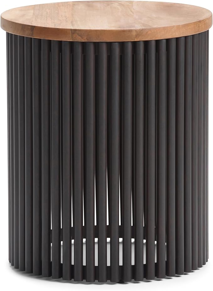 SIMPLIHOME Demy Metal and Wood Accent Table