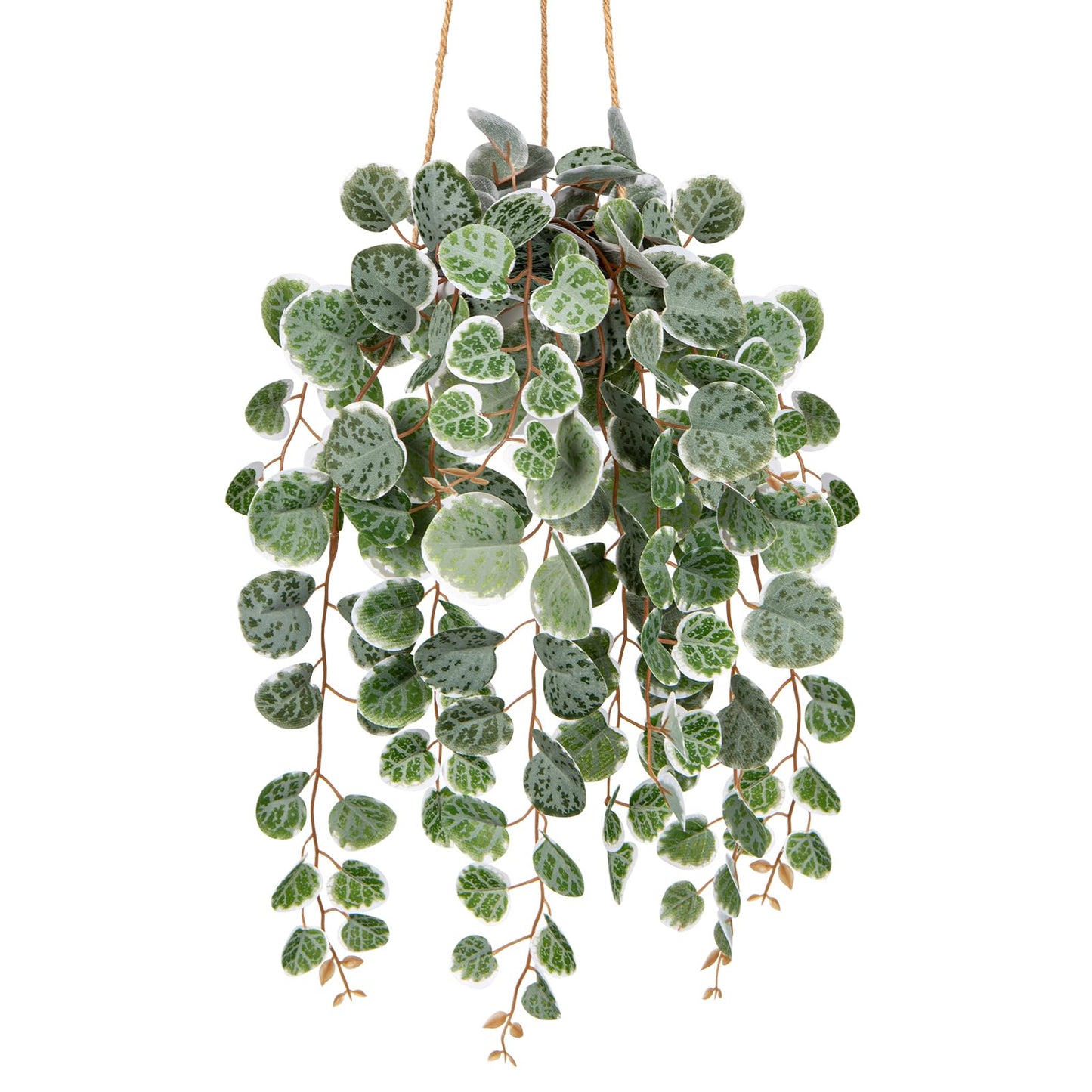 Briful Artificial Hanging Plants with Pot 17'' Fake String of Heart Vines Plants Faux Hanging Greenery for Home Room Office Garden Balcony Patio Front Door Hanging Decor