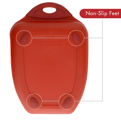 Dexas Chop & Scoop Cutting Board, 9.5 by 13 inches, Solid Red (322-J1795)