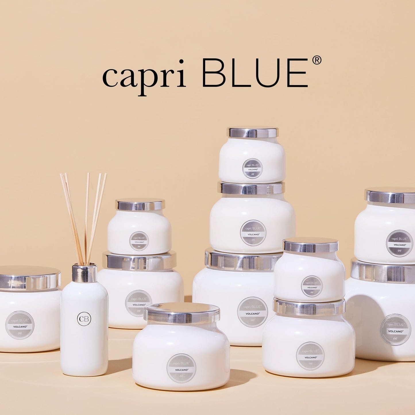 Capri Blue Volcano Reed Diffuser Set, Includes Reeds, Fragrance Oil, and Glass Bottle for Home Décor, Room Fresheners, White (8 Fl Oz)