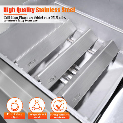 7635 38.9cm SUS304 Flavorizer Bars for Weber Spirit I & II 200 Series - E210, S210, E220, S220 with Front Control Knobs, 15.3 Inch Flavor Bars for Weber GS4 Spirit Grill