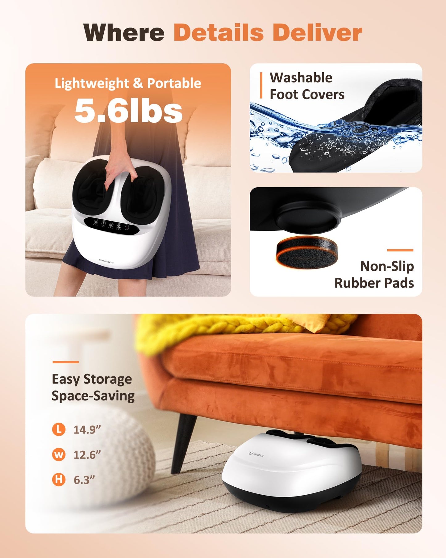 Foot Massager Machine with Heat, Shiatsu Deep Kneading Foot Massager with Remote, Compression, Multi-Massage Modes, Auto-Off Timers, Gifts for Women Men