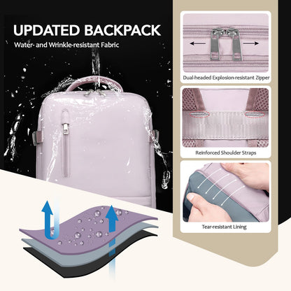 Xkdoai for Ryanair Cabin Bags 40x20x25, Travel Backpack Womens Underseat Cabin Bag Small Hand Luggage Bag Carry-ons Backpack Flight Bag with Bottle Holder
