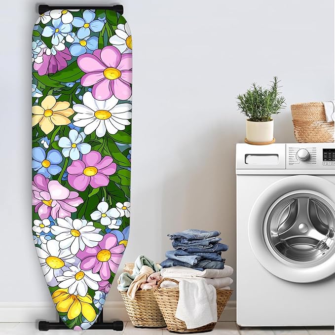 Nuxovilar Colorful Mixed Flowers Ironing Board Cover, This Cover Fits Most