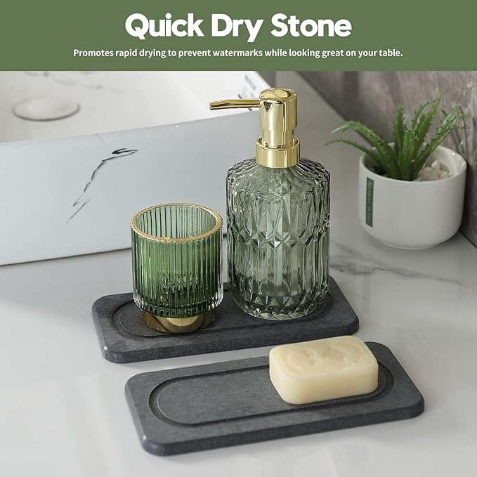 2Pack Diatomite Stone Coasters Water Absorbing Sink Tray