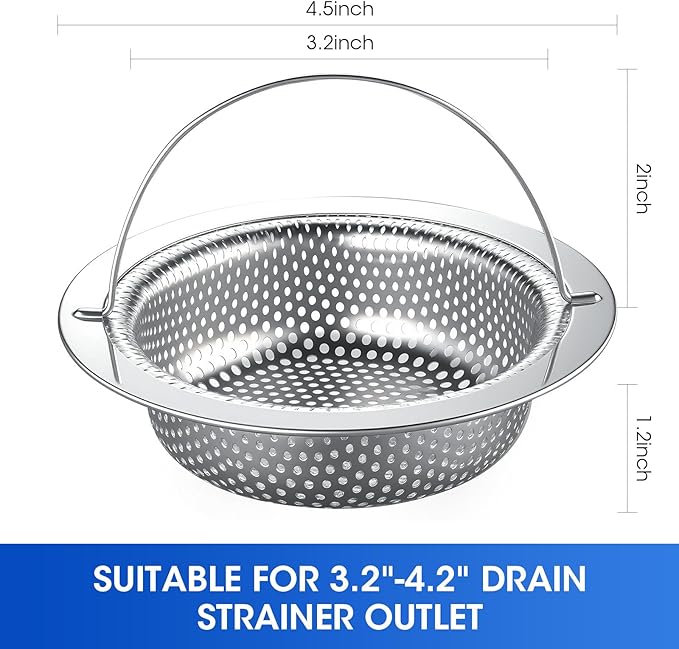 2 Pack 4.5" Kitchen Sink Strainer