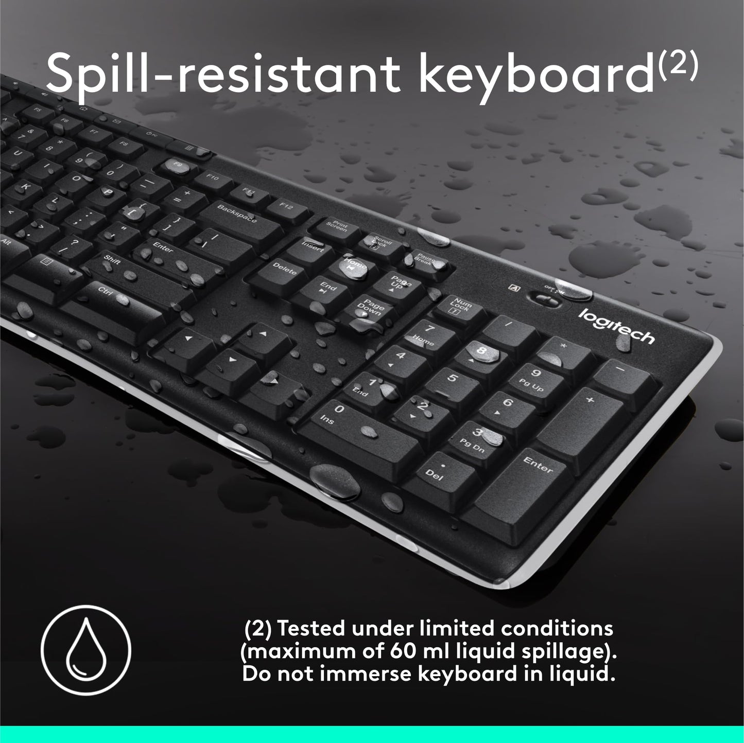 Logitech MK270 Wireless Keyboard and Mouse Combo for Windows, 2.4 GHz, 8 Multimedia Keys, PC, Laptop, Wireless Keyboard Compact Mouse Combo - Black