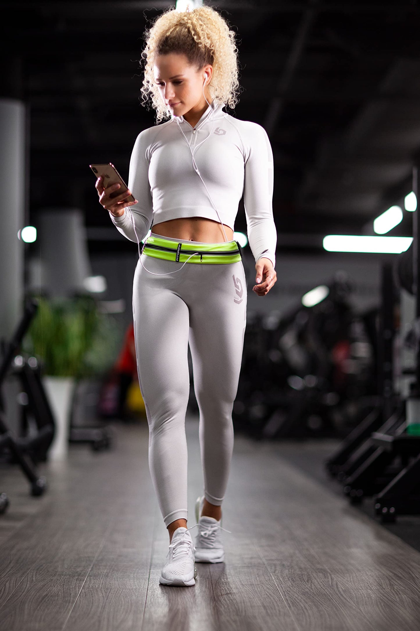 Fitgriff® Running Belt for Men & Women - Secure Jogging Pouch for Phone, Keys & Essentials - For All Cell Phones (Neon Yellow, 24.5" - 35.5" Waist Size)