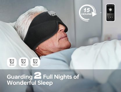 TOPOINT Sleep Mask with Bluetooth Headphones, Breathable Silk Eye Mask for Sleeping Men Women, Bluetooth Sleep Mask Blackout with Speakers, Microphone Handsfree, USB C for Travel Meditation Gifts