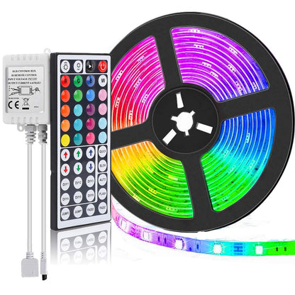 SUPERNIGHT LED Strip Lights 16.4FT SMD 5050 Waterproof 300LEDs RGB Flexible LED Light Strip Rope + 44Key IR Remote Controller for Bedroom TV Backlight Christmas Valentines(Not Include Power Adapter)