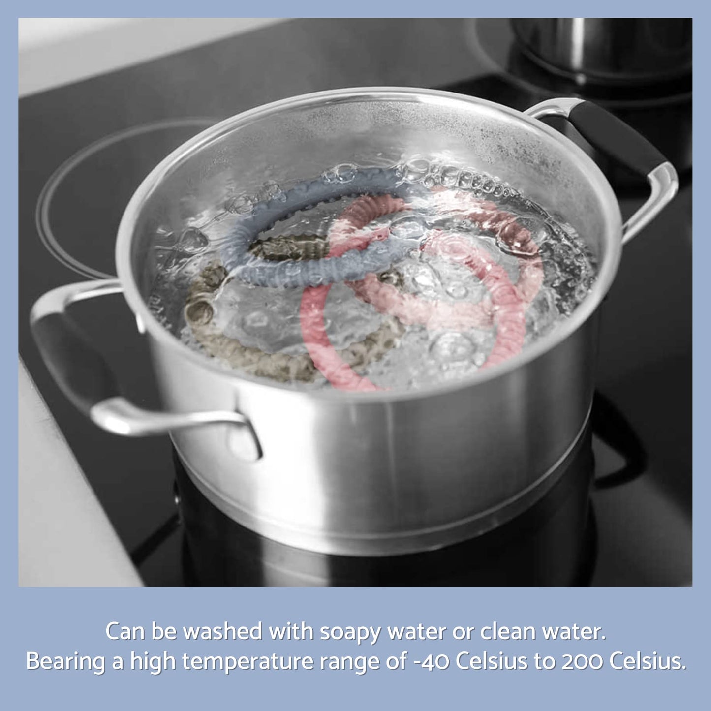 Silicone Teether Bracelet, Soft Silicone Teether Rings with Organic Featuring Multiple Raised Textures to Soothe Gums, Food Grade Silicone, BPA & Phthalate