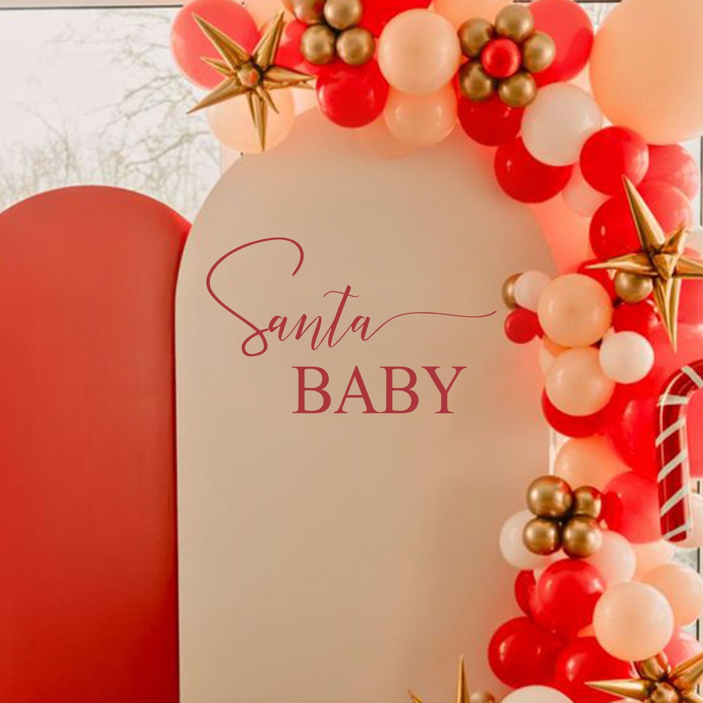Eurteka Santa Baby Decal - Christmas Theme Baby Shower Party Decal,Merry Christmas Gender Reveal Decoration,Little Santa Party Supplies (Santa Baby Decal)