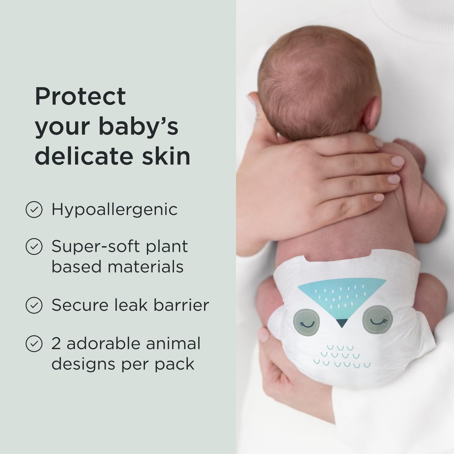 Kit & Kin Premium Eco Baby Nappies Size 1 | Newborn 2-5 kgs / 4-11 lbs | Pack of 152 Nappies | Plant-Based & Hypoallergenic | Superior Leak Protection | Vegan & Cruelty Free