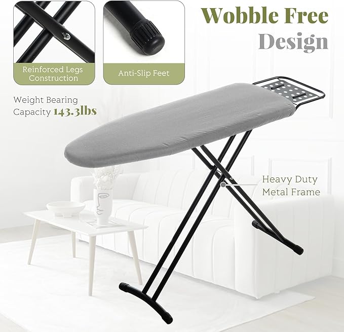 Ironing Board Full Size, RAINHOL 43"x13" Heavy Duty Compact Iron Board