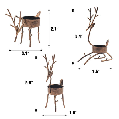 Funpeny Reindeer Tea Light Candle Holders, 6 Pack Iron Christmas Decoration for Party Dining Table Centerpeice Decorative