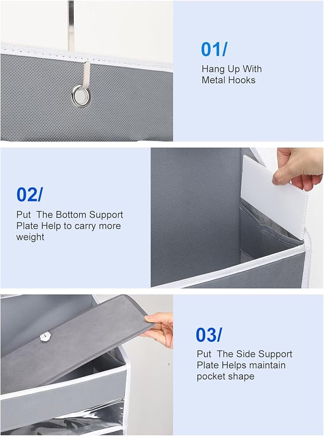 Over the Door Organizer 7 Tiers - 55lb Heavy Duty Door Hanging Organizer