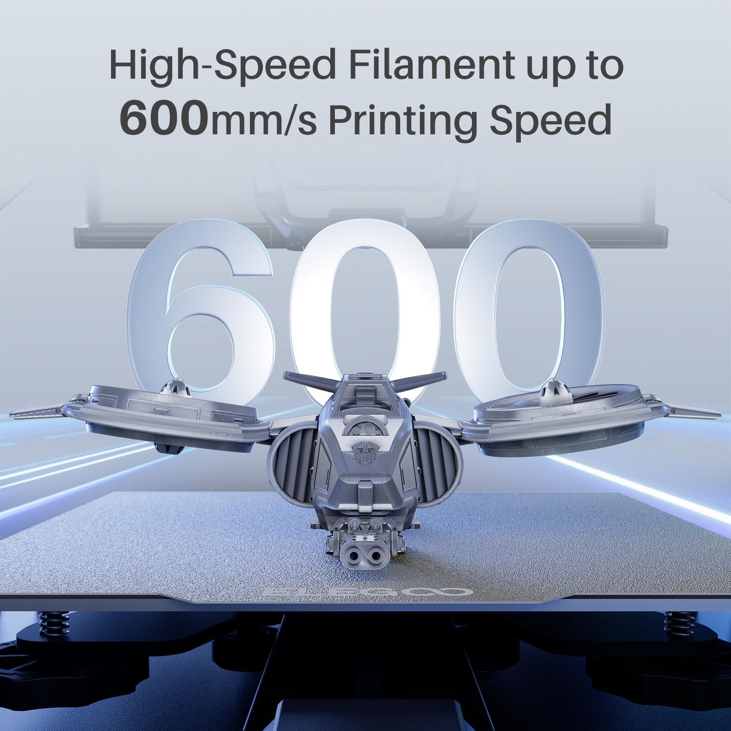 ELEGOO Rapid PLA Plus Filament 1.75mm Black 1KG, PLA+ 3D Printer Filament Up to 600 mm/s High Speed Printing, Dimensional Accuracy +/- 0.02 mm, 1kg Cardboard Spool(2.2lbs)