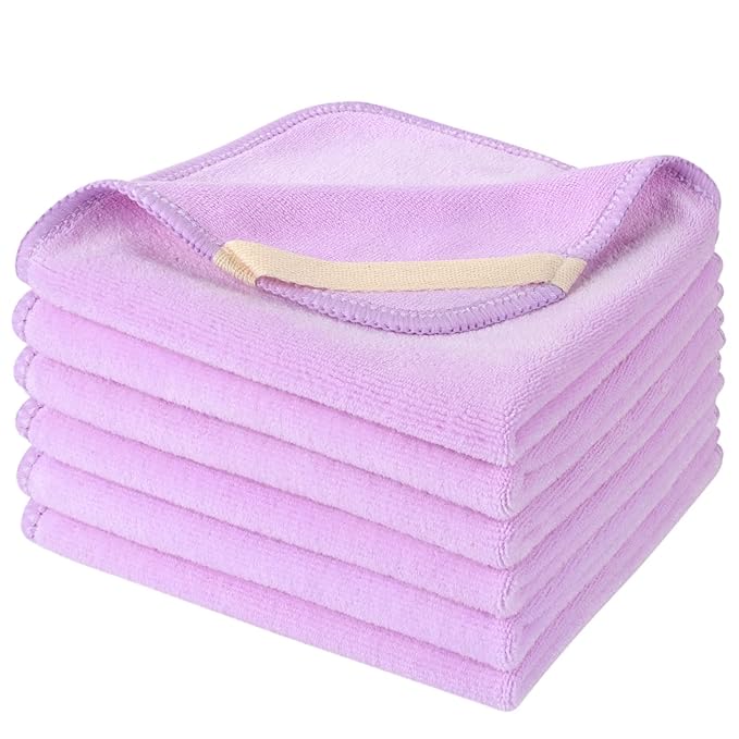 SINLAND Microfiber Facial Cloths Fast Drying Washcloth 12inch x 12inch Light
