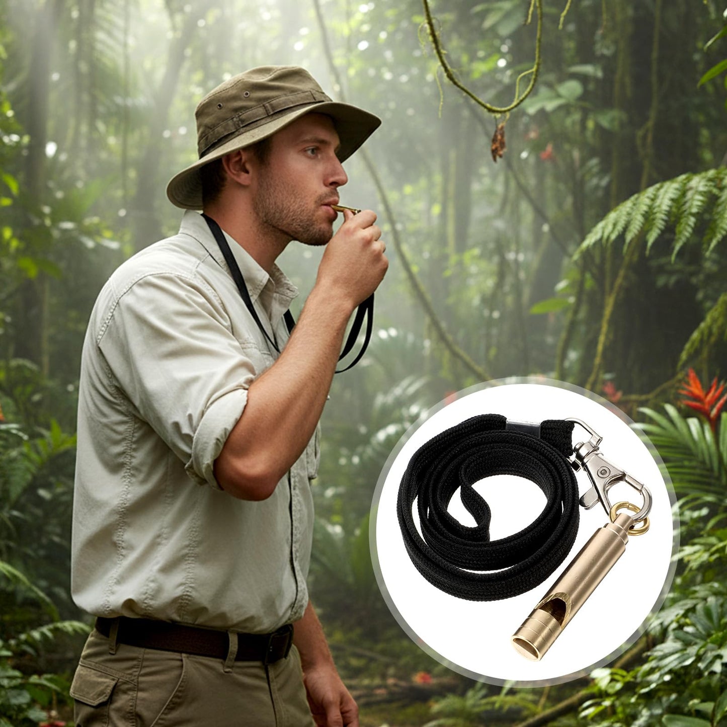 FdcZeyxior 2 PCS Brass Survival Whistle, 125 Db Loud Emergency Whistle Portable Survival Whistles with Lanyards for Pet Training Hiking Camping Coaching Outdoor Safety Accessories