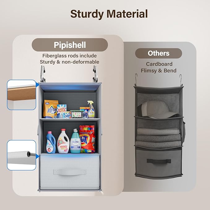 Pipishell 6-Shelf Hanging Closet Organizer