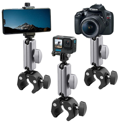 Suptig Camera Mount Super Clamp Pole Mount Tripod Clamp for Phon, Gopro Hero 13 Hero 12 11 10 9 8 7 6 5, Gopro max2, Insta 360, DJI osmo Canon DSLR etc.