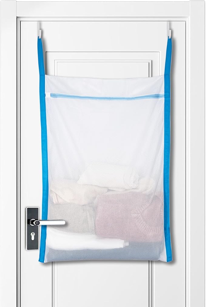 Over Door Large Mesh Laundry Hamper Bag, Washable Laundry Basket